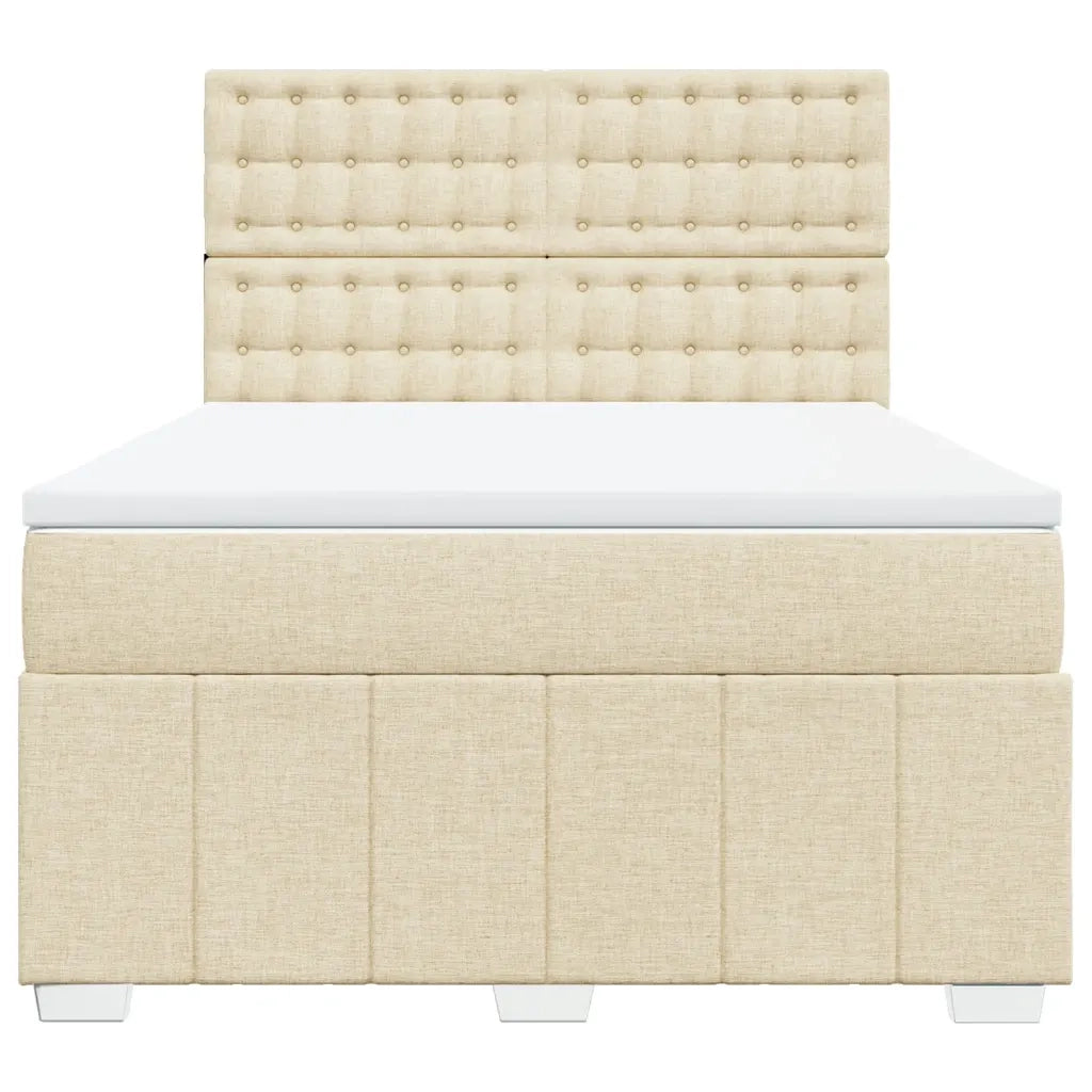 Giroletto a Molle con Materasso Crema 160x200 cm in Tessuto 3294038