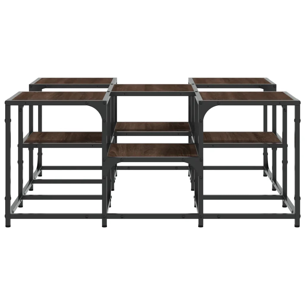 Tavolino da Salotto-Tavolino da soggiorno-Tavolo Rovere Marrone 91x91x40cm Legno Multistrato