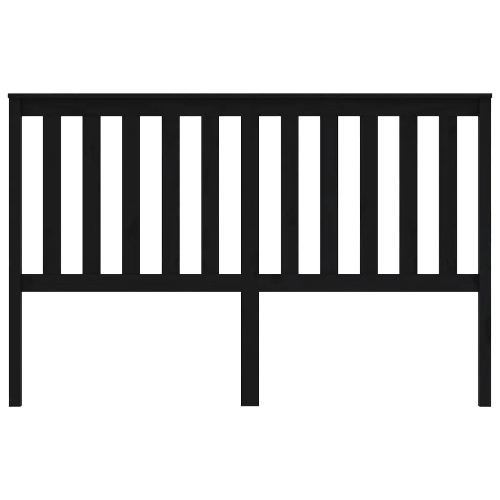 Testiera | Testata per Letto Nera 166x6x101 cm in Legno Massello di Pino