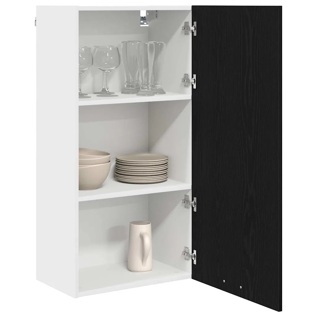 Armadio pensile con porta Rovere Nero e Bianco 50 x 31 x 100 cm 884347