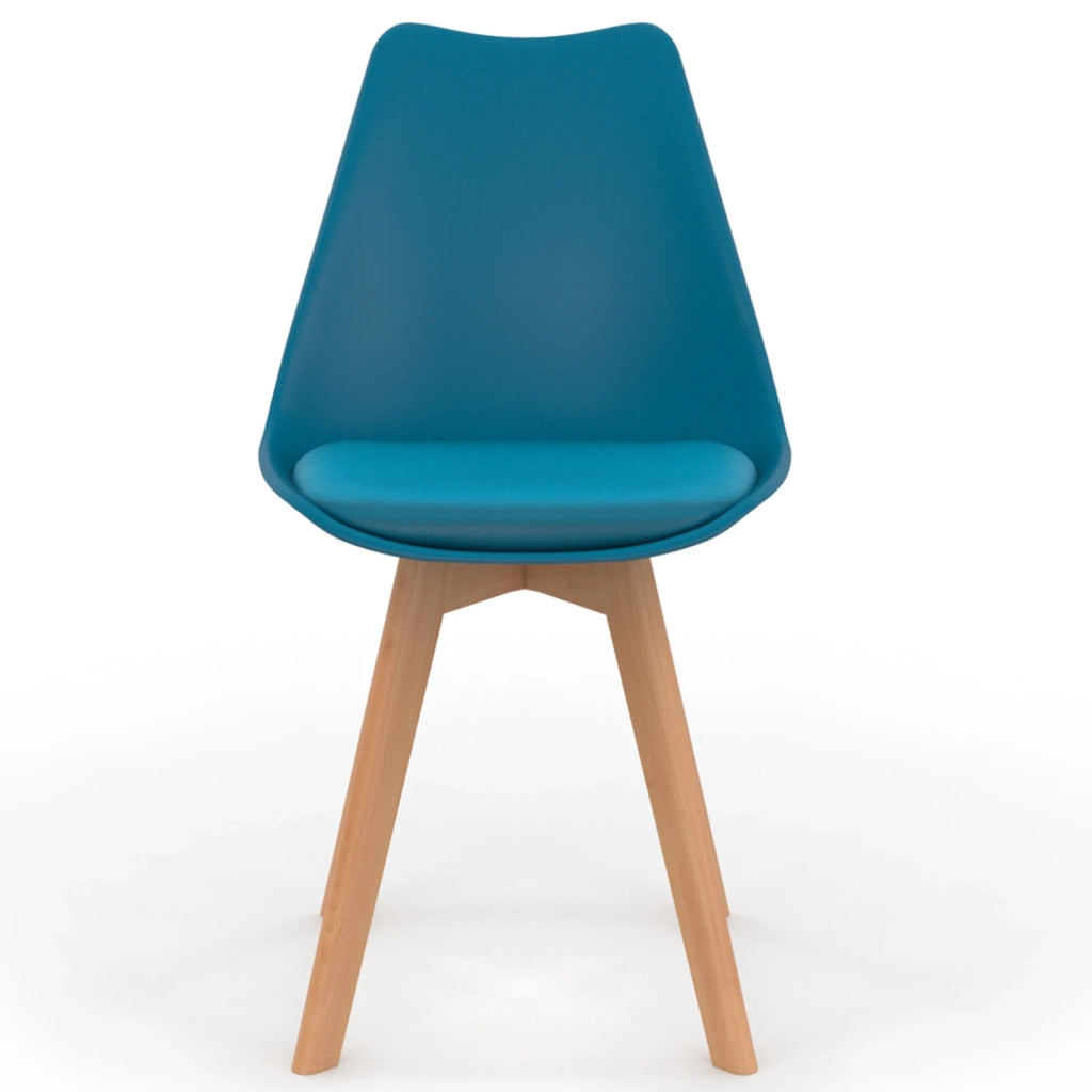 IDMarket - Set di 4 sedie da pranzo scandinave SARA blu anatra