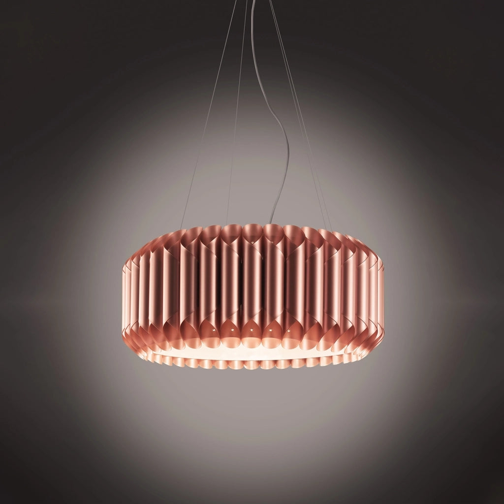 Sospensione Moderna Louise Polilux ® Rame E Metallo Cromo 1 Luce E27 D60Cm