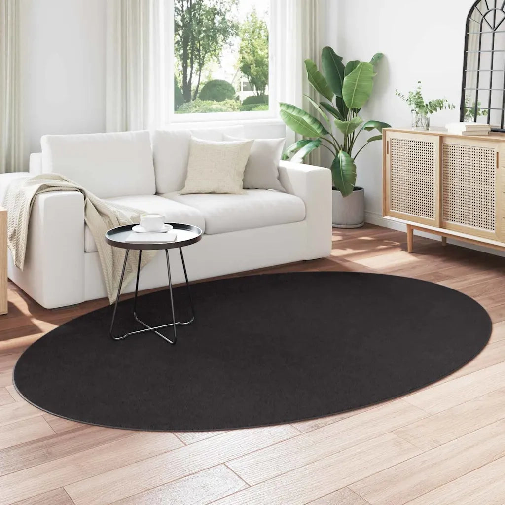 Tappeti per area Ovale HUARTE Nero 160 x 230 cm 100% Poliestere 4103653