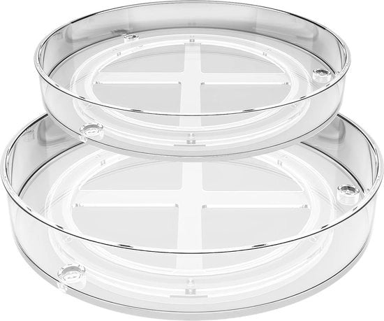 Organizzatore per erbe, risparmia spazio in cucina, 2 pezzi, 27 cm + 23,5 cm, trasparente