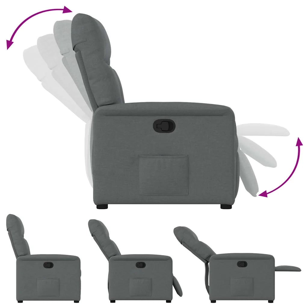 Divano Sedia-Poltrona reclinabile in tessuto grigio scuro 234335