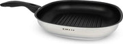 Grillpan Induttivo 28 cm - Piatto da Cottura e Piatto per Steak in Acciaio Inossidabile