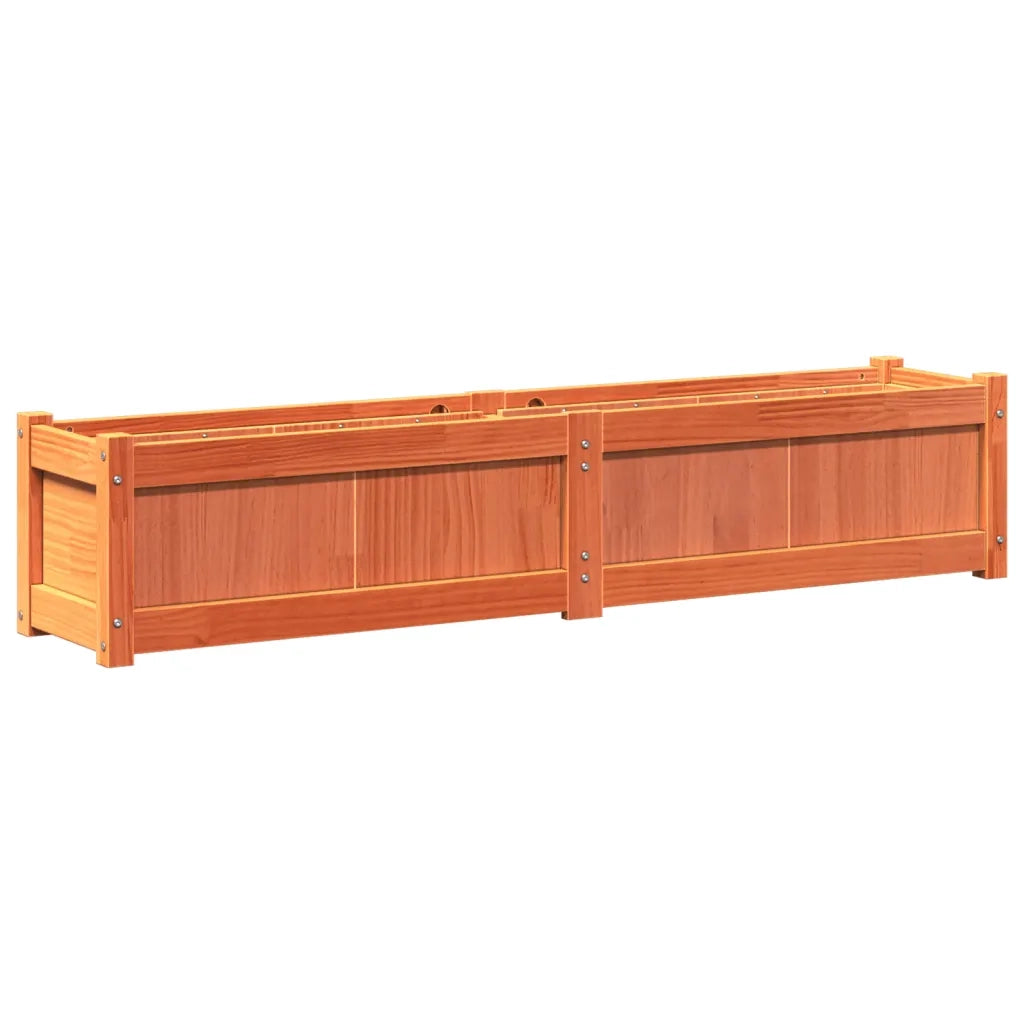 Fioriere da Giardino 2pz Marrone Cera Legno Massello di Pino 837479