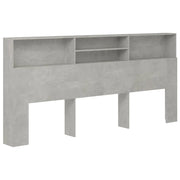 Testiera con Contenitore-Testata del letto Grigio Cemento 220x19x103,5 cm