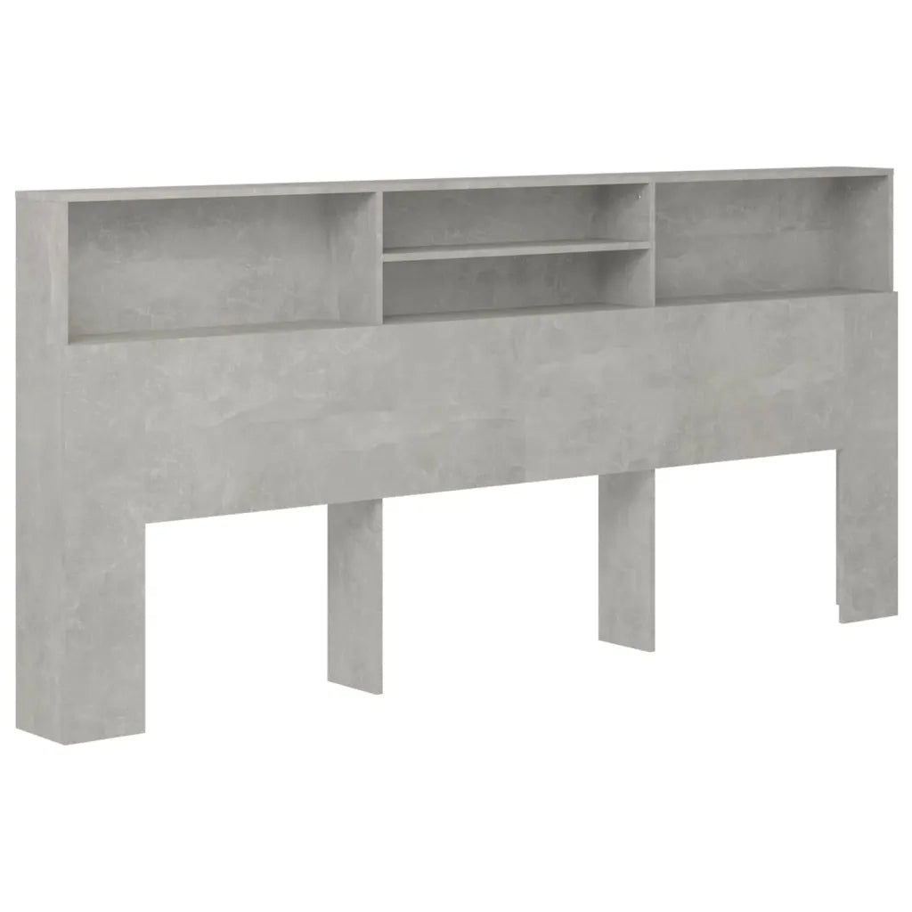 Testiera con Contenitore-Testata del letto Grigio Cemento 220x19x103,5 cm