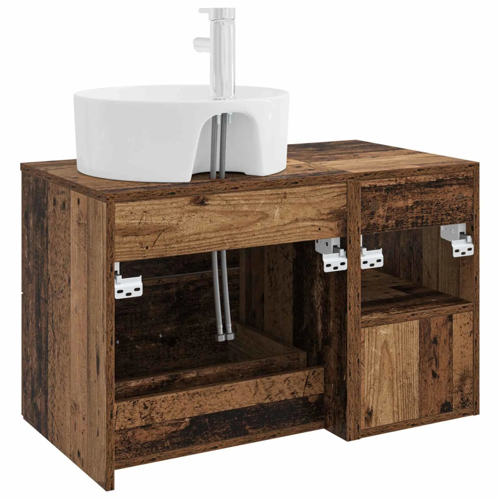 Set di mobili per il bagno 2 pz Legno antico 3403910