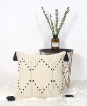 Cuscini Decorativi Boho 45x45 - Coperture Cuscini Tessute in Cotone - Slip Cuscini in Bianco e Nero - Decorazione Moderna per la Camera da Letto o il Salotto - Per Cuscini di Dimensioni 45x45