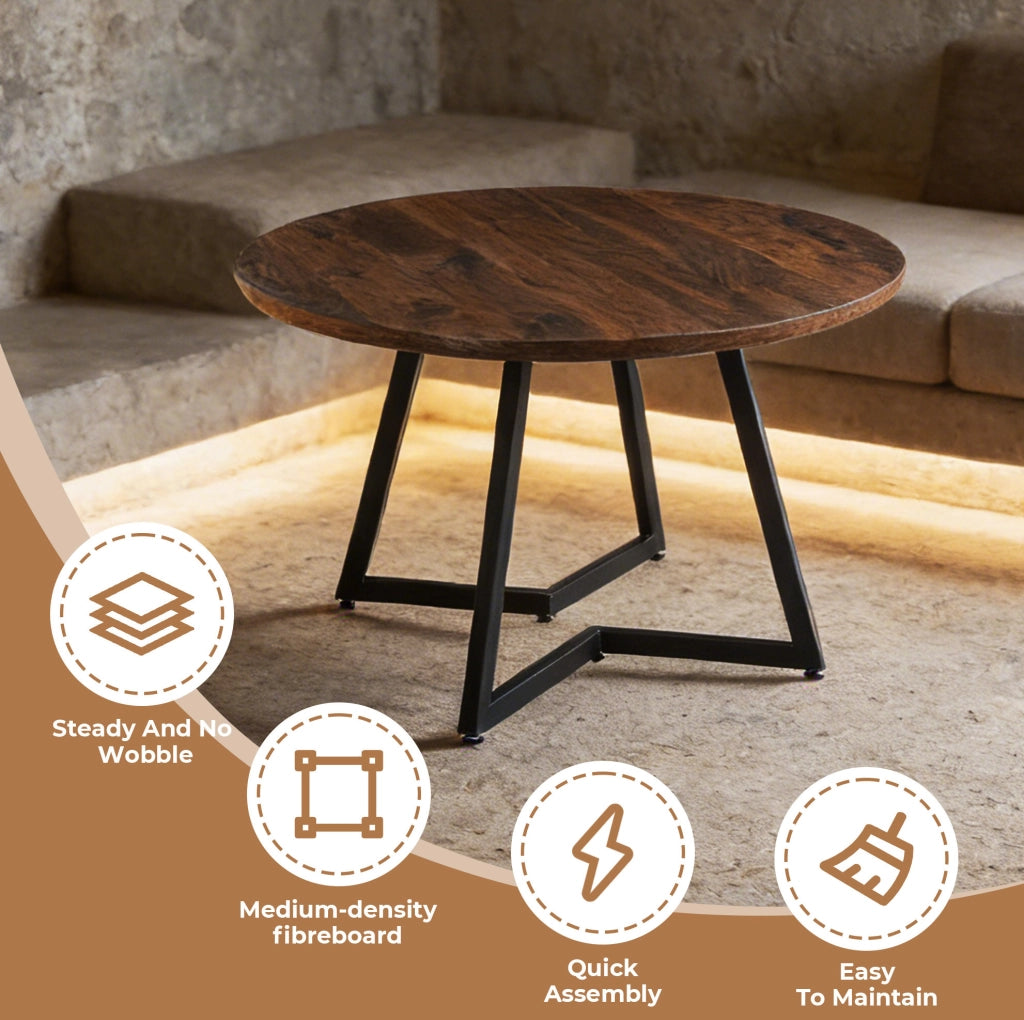 Tavolo da pranzo 110x110x75 cm con piano in MDF e gambe metalliche