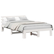 Letto matrimoniale | Letto per adulti | Struttura del letto Bianco 120 x 190 cm Pino massello