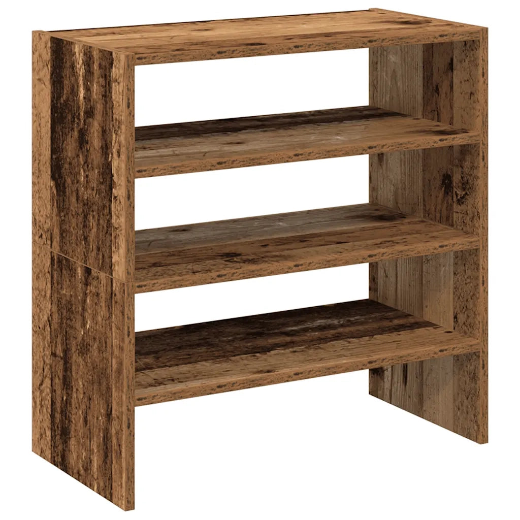 vidaXL Scarpiere 2 pz Impilabili Legno Antico 60x30x30,5 cm