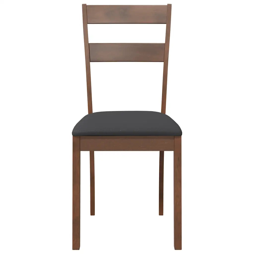 Sedie da Pranzo con Cuscini 2pz Marrone Legno Massello di Hevea 4102381