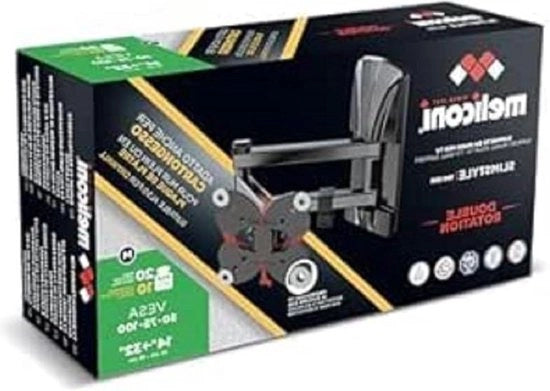 Montaggio per TV Slimstyle Plus 100 SDR con braccio doppio - adatto per pannelli di gesso - TV da 14 a 32 pollici - VESA 50-75-100 - Italia