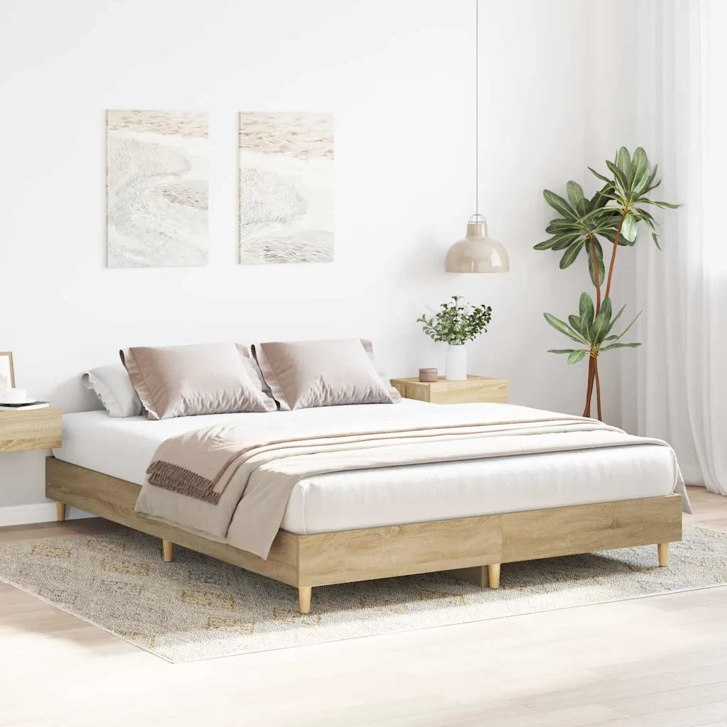 Struttura del letto 2 pcs Sonoma 152 x 203 cm Legno multistrato 3402866