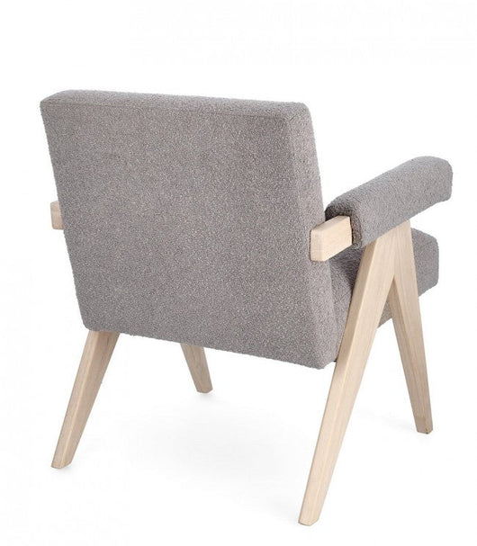 Poltrona Soggiorno 57,5x80x83 cm Faiza in Tessuto Tortora