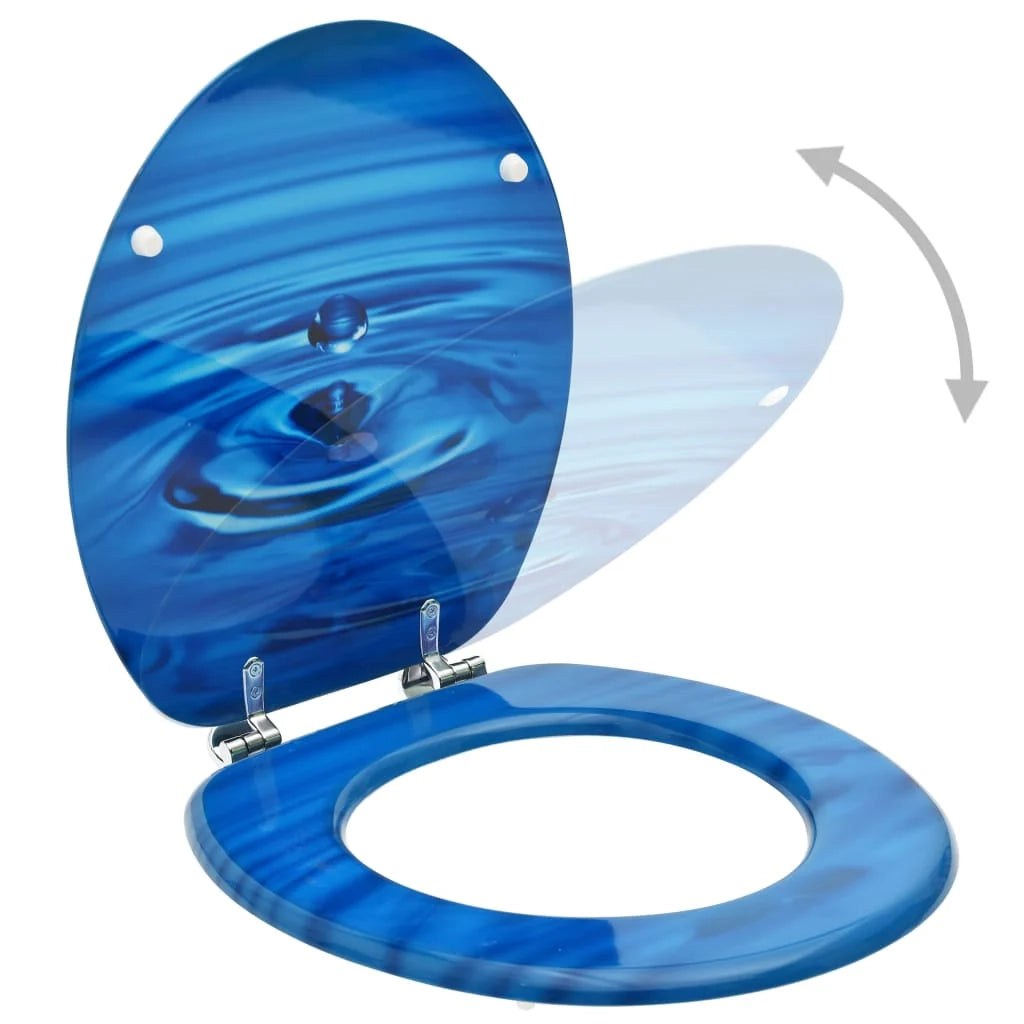 Sedile WC con coperchio MDF blu design gocce d'acqua 02_0002928
