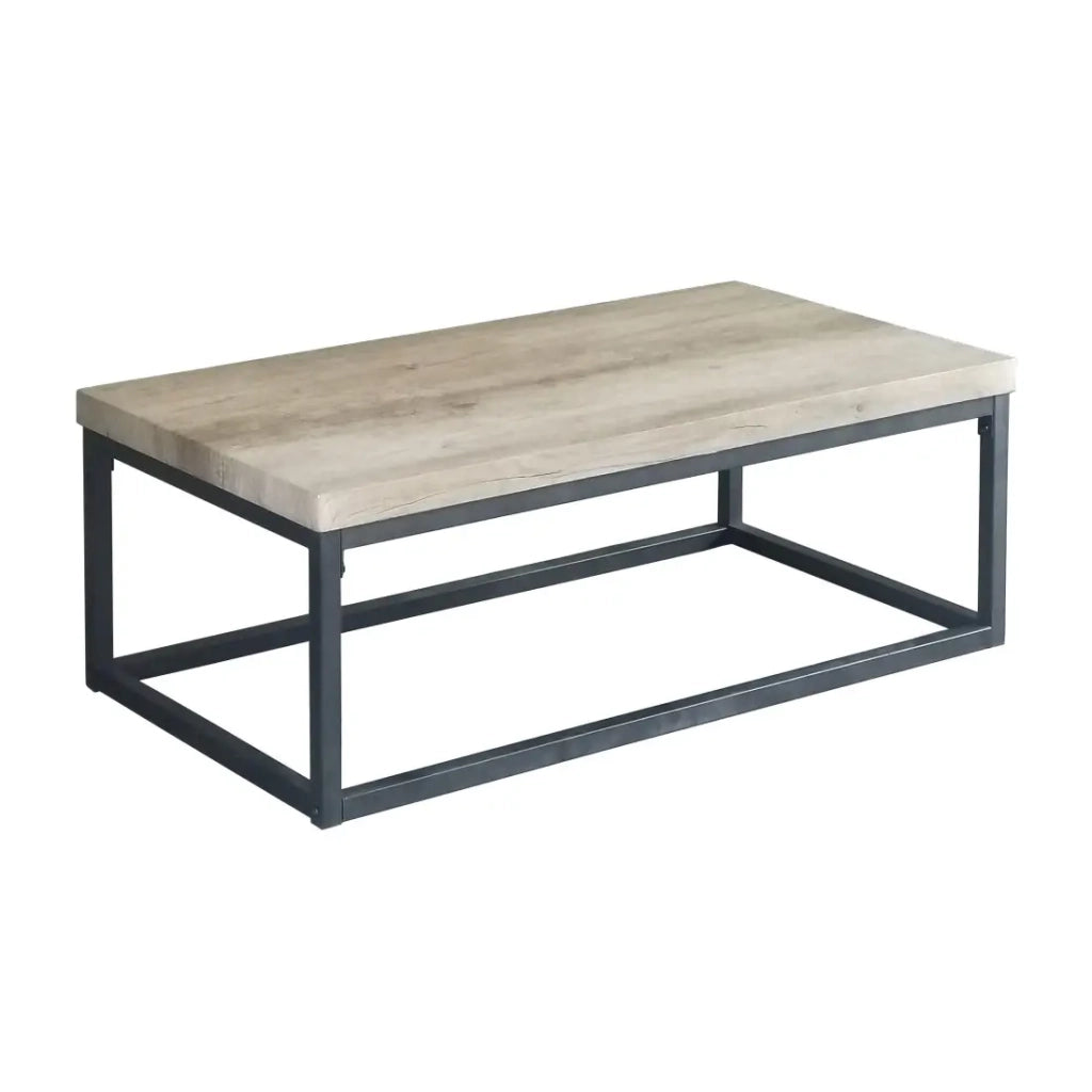 Tavolino HAWAÏ – Piano in legno chiaro, gambe in acciaio – Design moderno