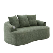 Divano dritto a 2 posti in ciniglia con seduta profonda; schiuma e molle insacchettate; verde 164 Ã— 92 Ã— 60 cm