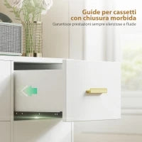 Toeletta da Camera con Specchio e Luci LED Regolabili, 6 Cassetti, 2 Ripiani e Prese Elettriche, Bianco