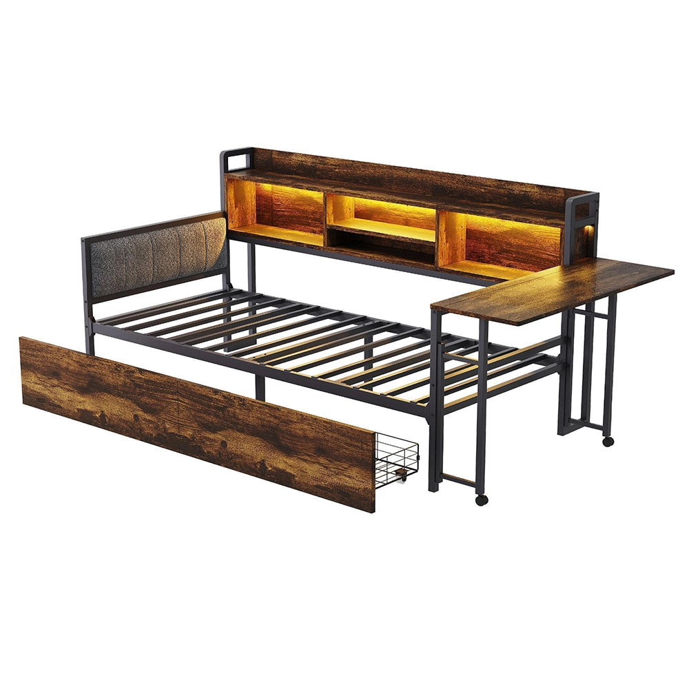 Divano letto ferro 90x200cm?- Xylo - LED scrivania legno