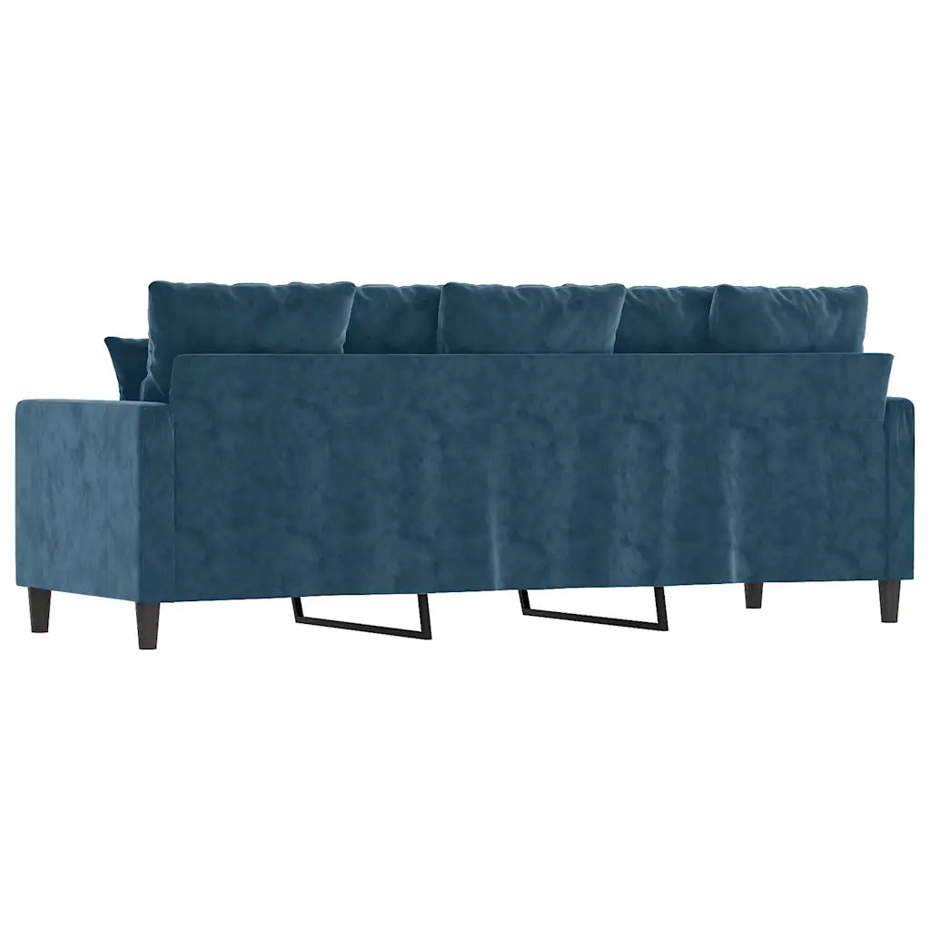 Divano | Divano da soggiorno | Sofa a 3 Posti Blu 180 cm in Velluto