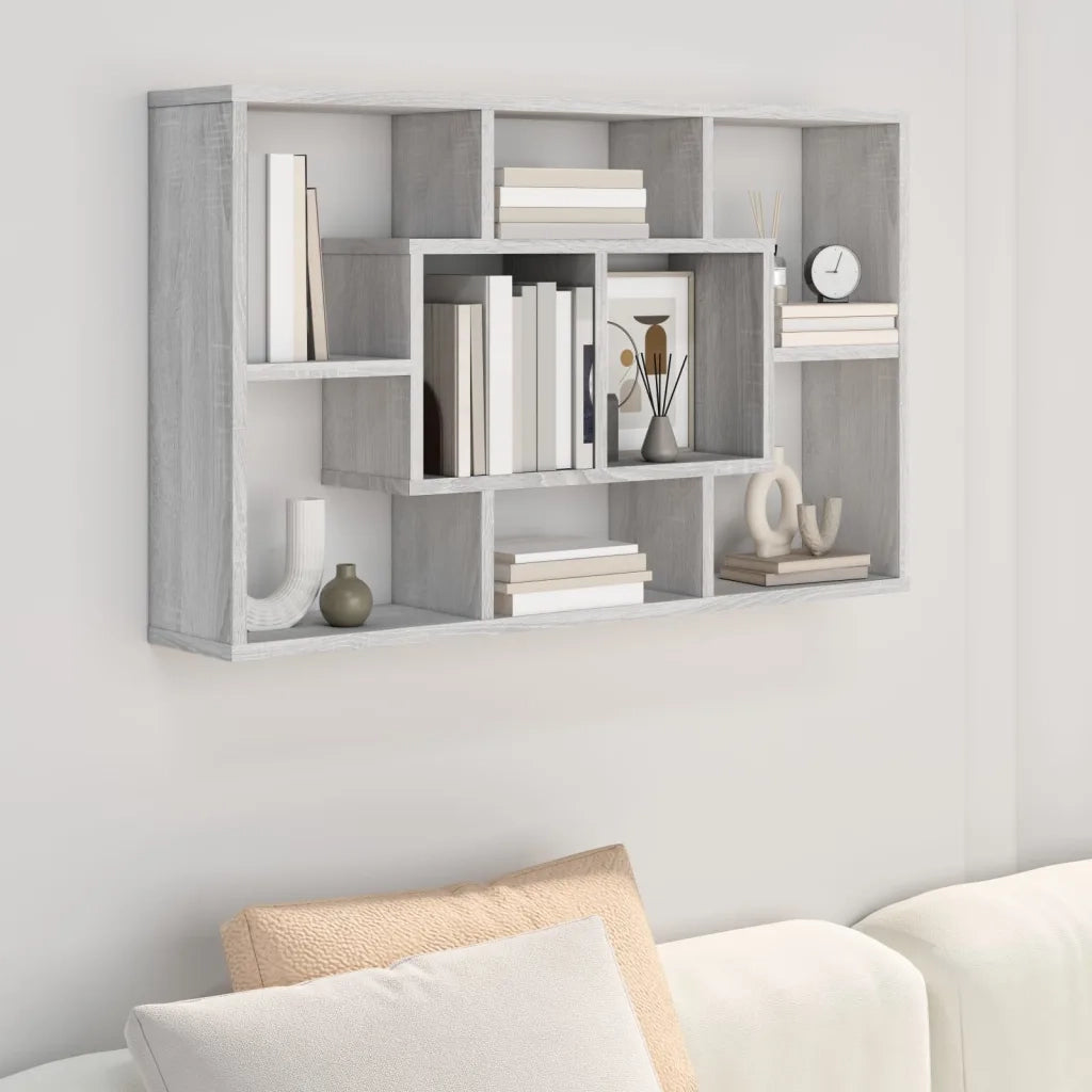 Mensola a Muro Grigio Sonoma 85x16x52,5 cm in Legno Multistrato 820461