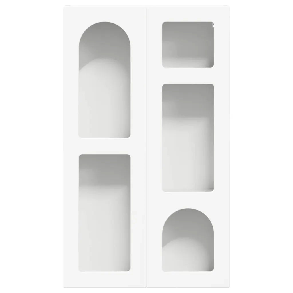 Mobiletto a parete moderno con scomparti multipli 59 x 20 x 100 cm legno composito bianco 02_0054791