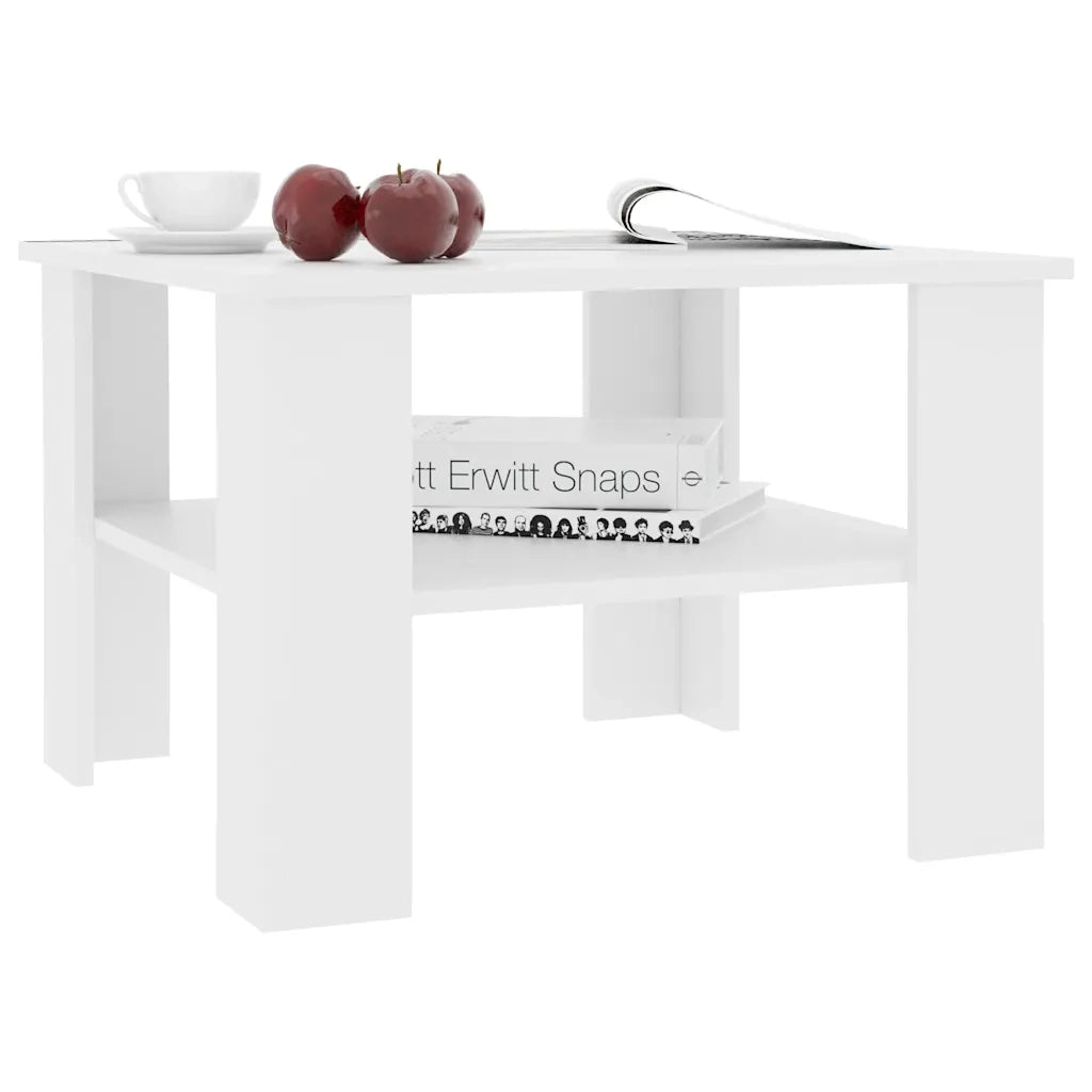 Tavolino da Salotto Bianco 60x60x42 cm in Legno Multistrato 800207