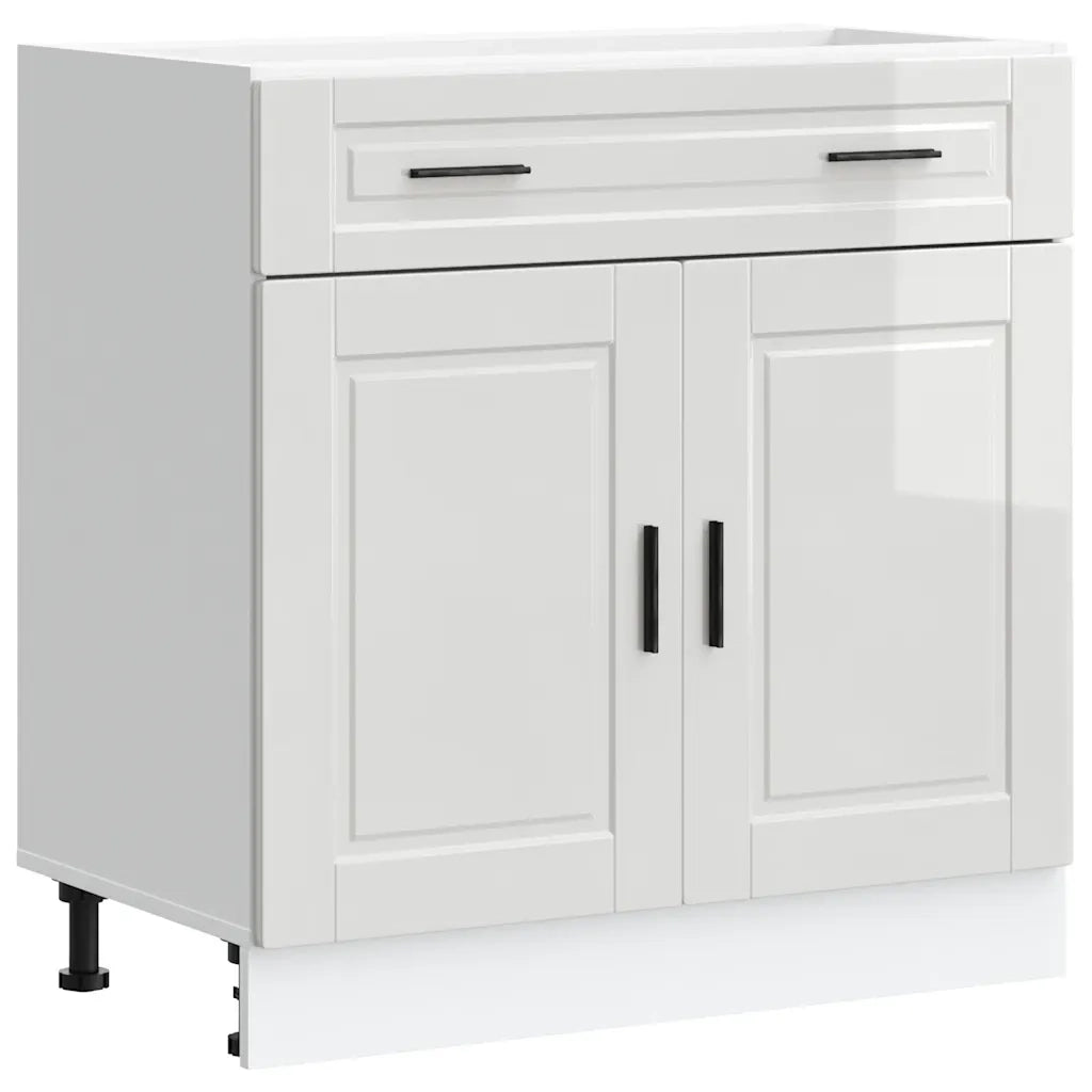 vidaXL Base da Cucina Porto Bianco Lucido in Legno Multistrato