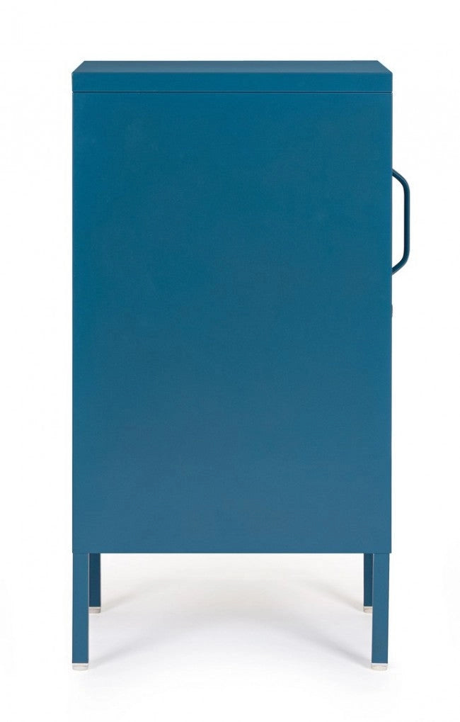 Comodino 1 Anta 40x35x76 cm Cambridge in Acciaio Blu
