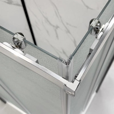 Box doccia 3 lati 80x100x80 cm doppio scorrevole vetro stampato  Tay