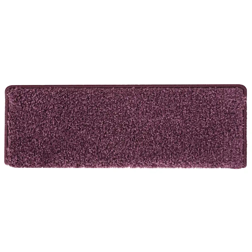 vidaXL Tappetini per scale 15 pz 65x21x4 cm Viola scuro con bordo rettangolare