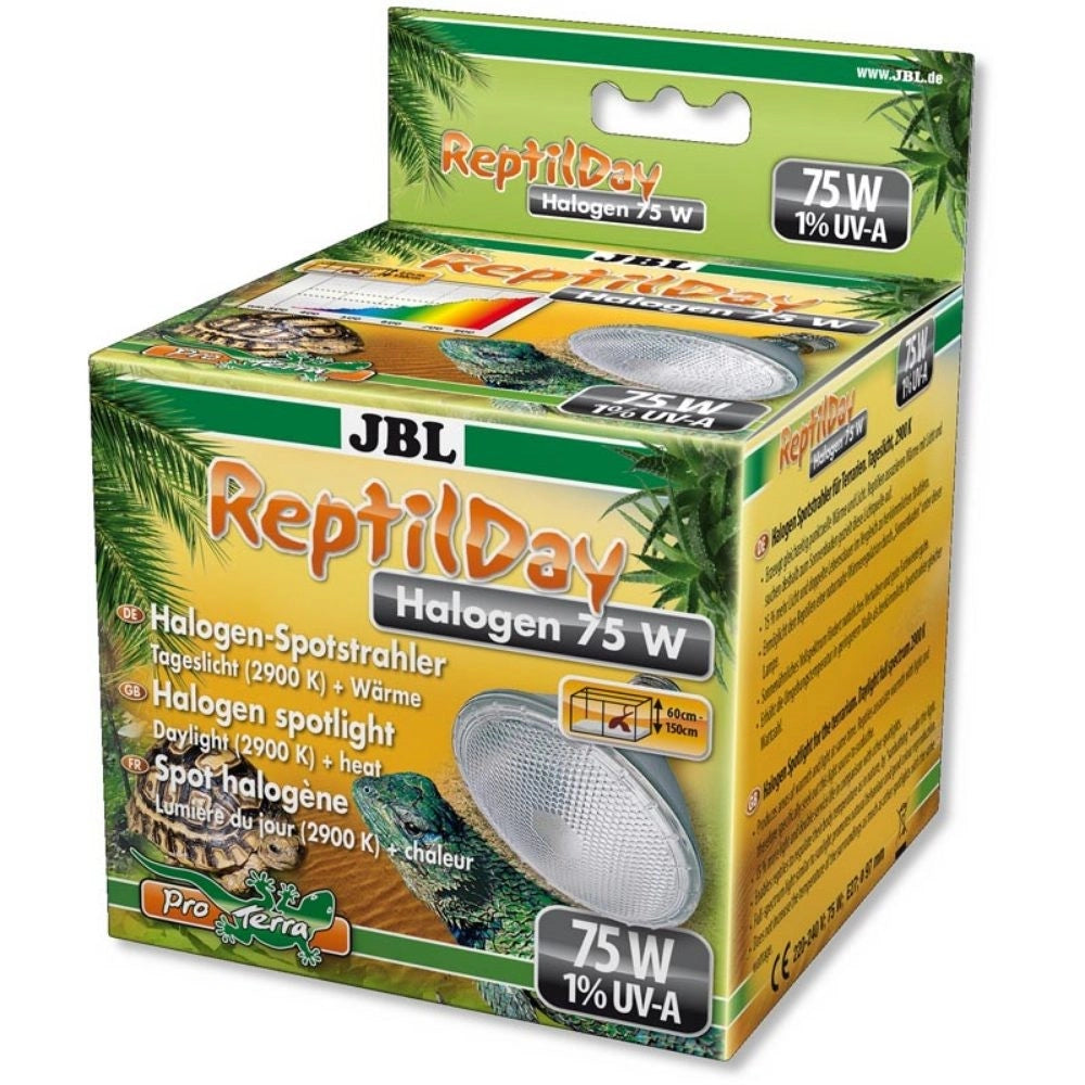JBL Reptil Day Halogen - Faretto Riscaldante Diurno per Rettili Wattaggio Riscaldatori e lampade terrario: 75W
