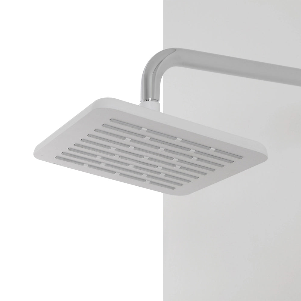 Soffione doccia 20 x 20 cm in finitura bianco anticalcare Hidra