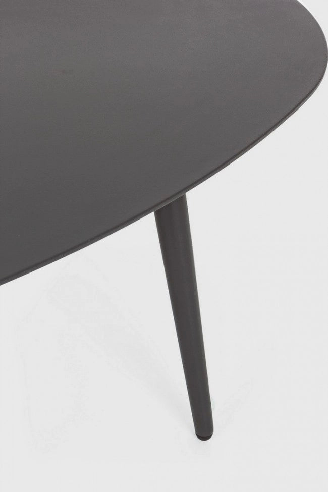 Tavolino da esterno ovale in alluminio antracite 120x75 cm - ADVENTURE