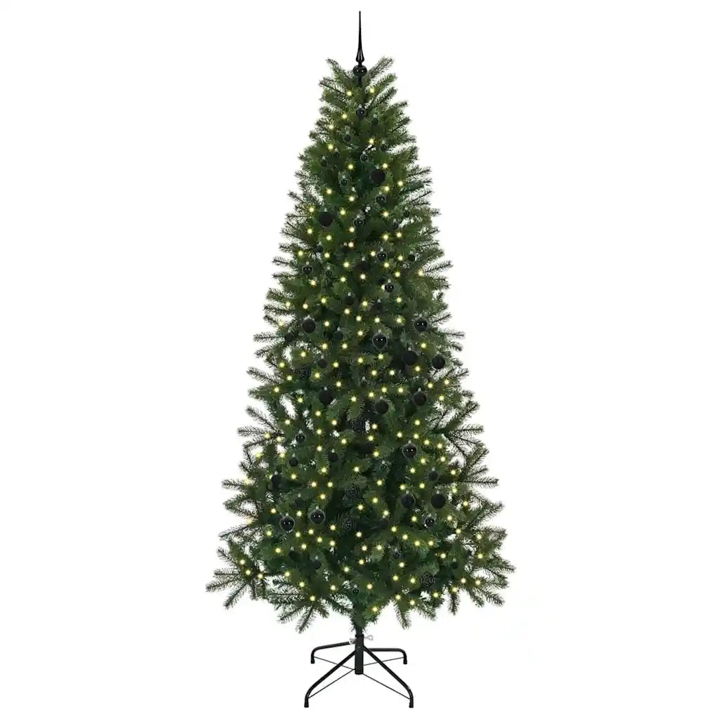 Albero di Natale | Decorazioni natalizie artificiale con 300 LED Verde 240 cm PE e PVC