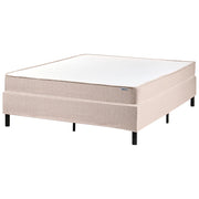 Letto matrimoniale con rete in tessuto 140 x 200 cm con materasso a molle insacchettate senza testiera camera da letto beige