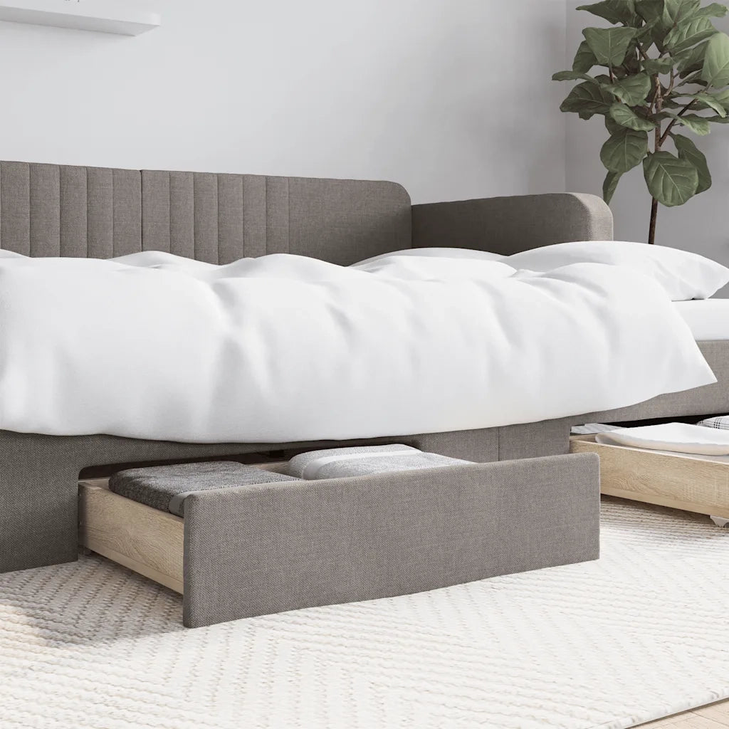 Cassetti da Letto 2 pz Tortora in Legno Multistrato e Tessuto CFW4311676