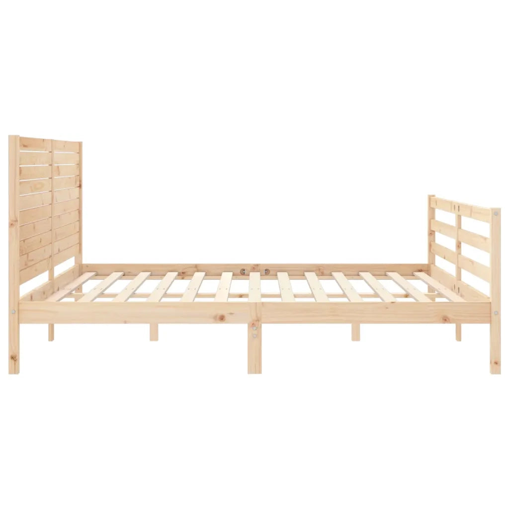 Giroletto con Testiera Super King Size-Struttura Letto in Legno Massello 854393