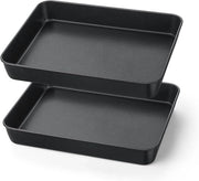 Set di 2 piastre da forno con superficie antiaderente - Facili da pulire - Adatto per forno - Dimensioni: 26,5 x 20,8 x 5 cm