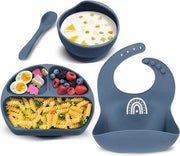 Piatti con compartimenti - Tavola per bambini con gommini e coperchi ad aggancio - Allenamento alimentare autonomo