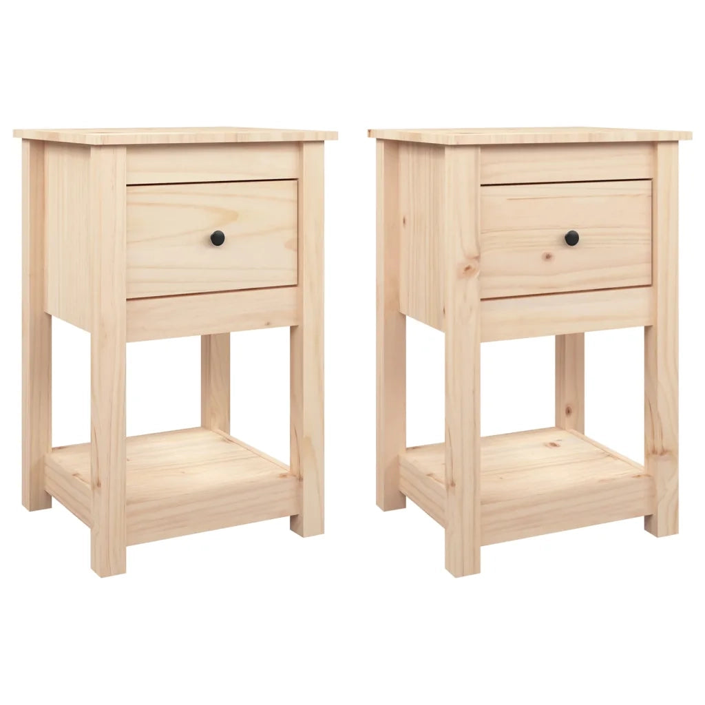 Comodini 2 pz 40x35x61,5 cm in Legno Massello di Pino cod mxl 50957
