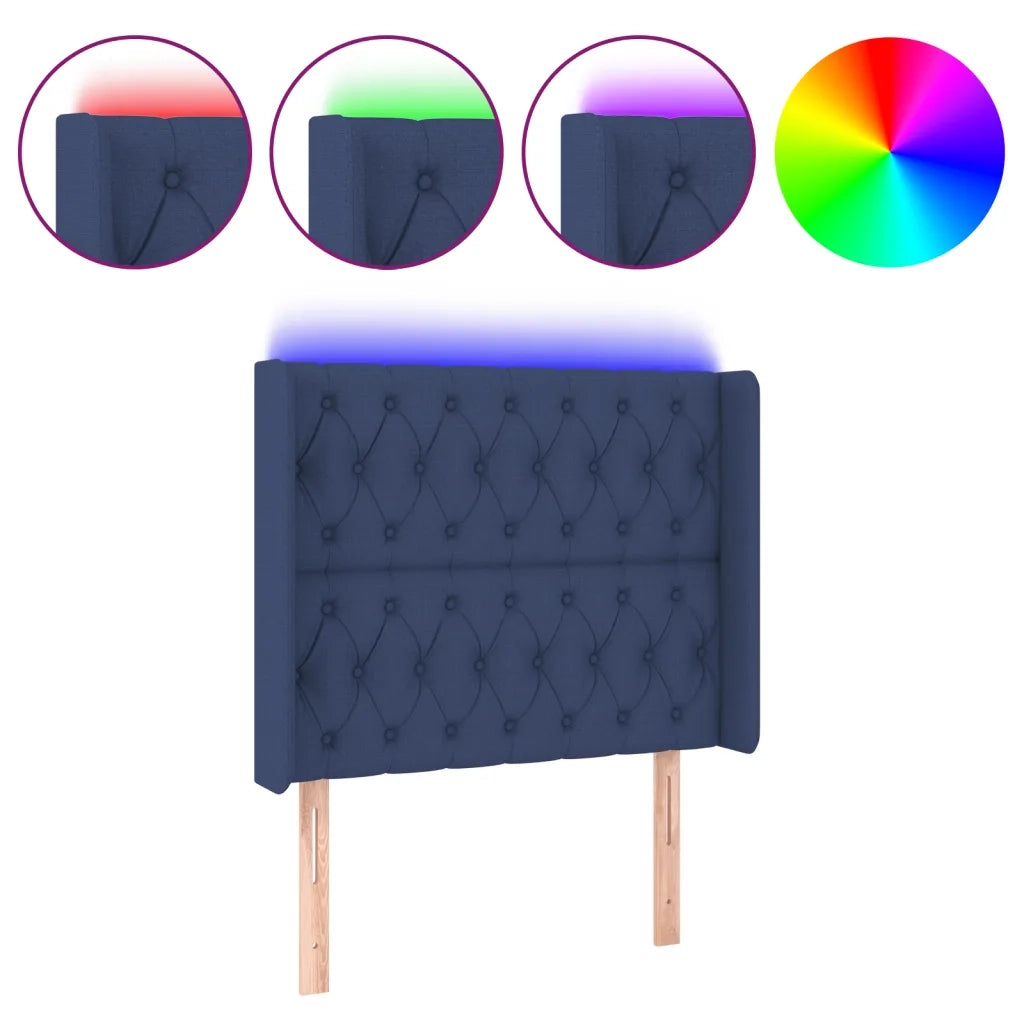 Testiera a LED-Testata con LED Blu 93x16x118/128 cm in Tessuto 920761