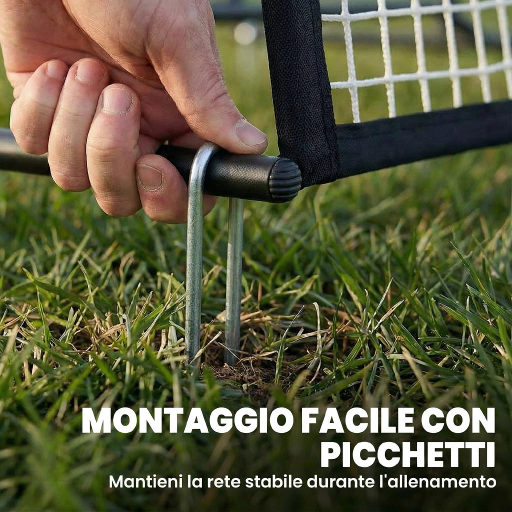 Rete da Rimbalzo Portatile 2-in-1. Doppio Lato e Pieghevole