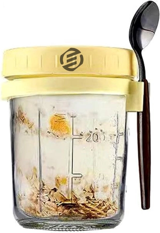Set di Overnight Oats in Bicchiere di Mason - Muesli - Bicchieri per Avena - Kit per Colazione
