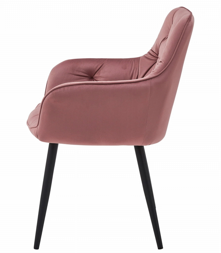 Sedia VALORA LUKK - Elegante velluto rosa per soggiorno, cucina, sala da pranzo