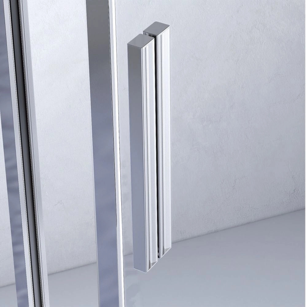 Box doccia 2 lati Fisso + Scorrevole Cristallo 8 mm Giava - Nice Soft Close - Misura: 80 x 160 x h190 cm